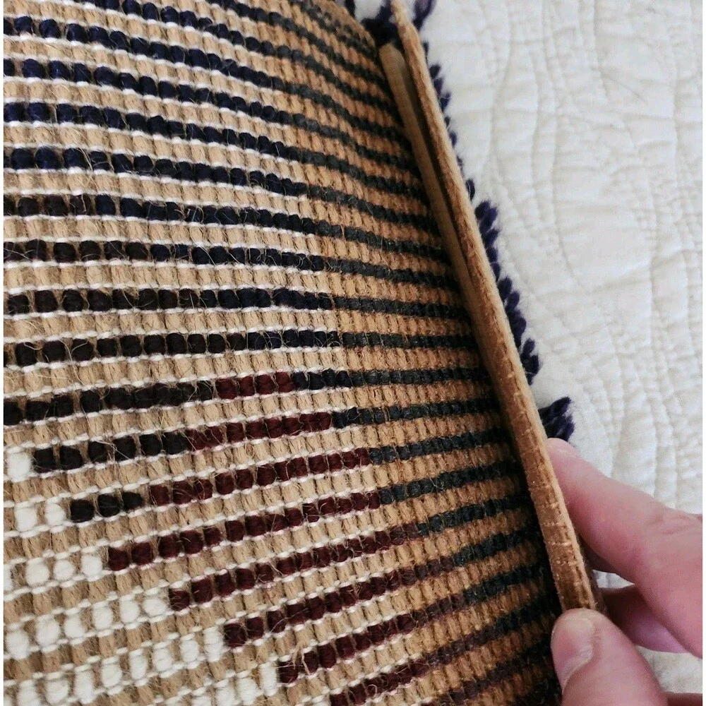 Vintage 1960s DAN RYA Danish Wool Shag Rug Wall Hanging MCM 27x27
